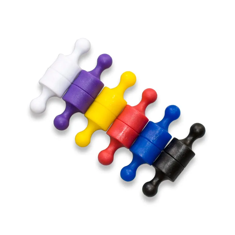 Multi Coloured Whiteboard Magnets - 12mm diameter x 22mm | 12 PACK