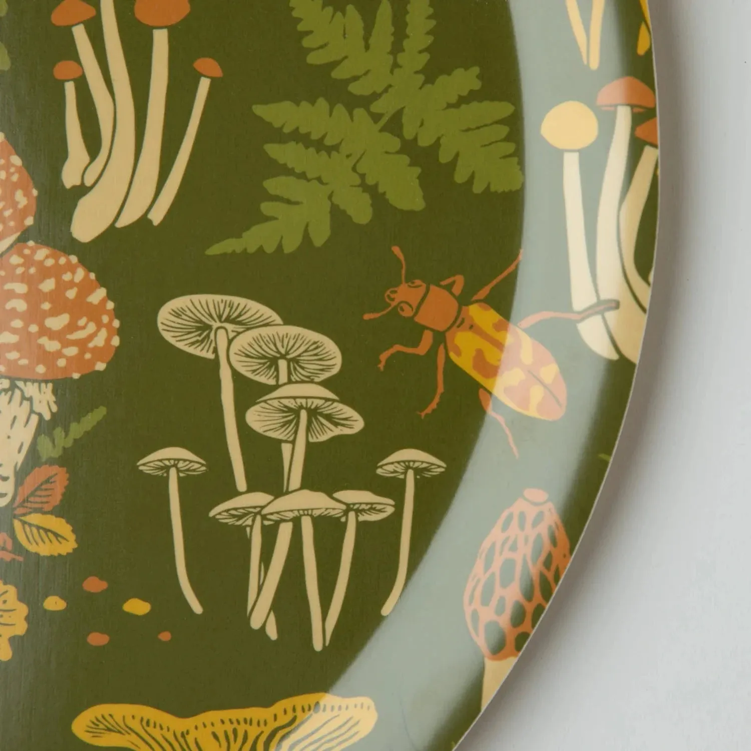 Mustard Beetle 15” Birch Laminated Mushroom Woodland Tray
