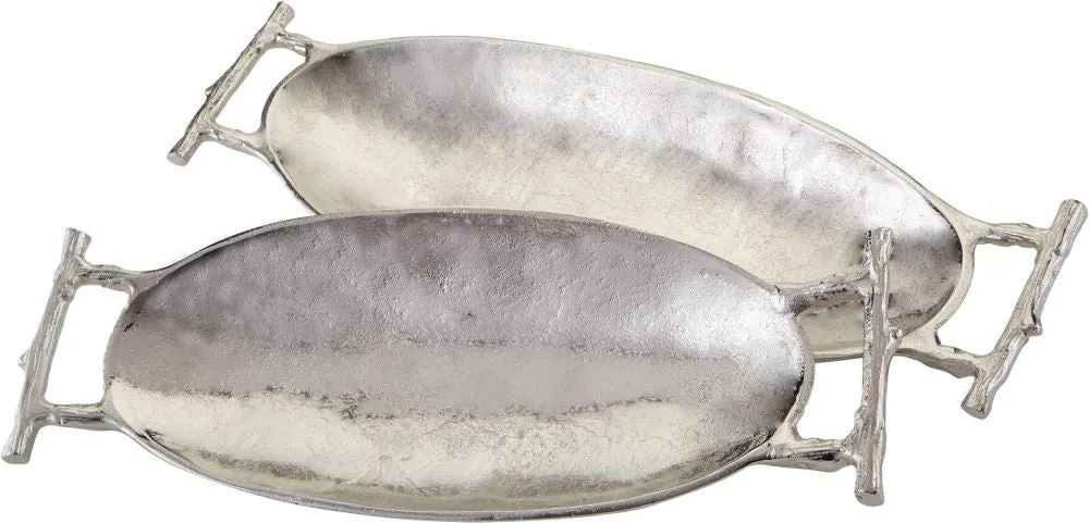 Nickel Twig Handle Trays