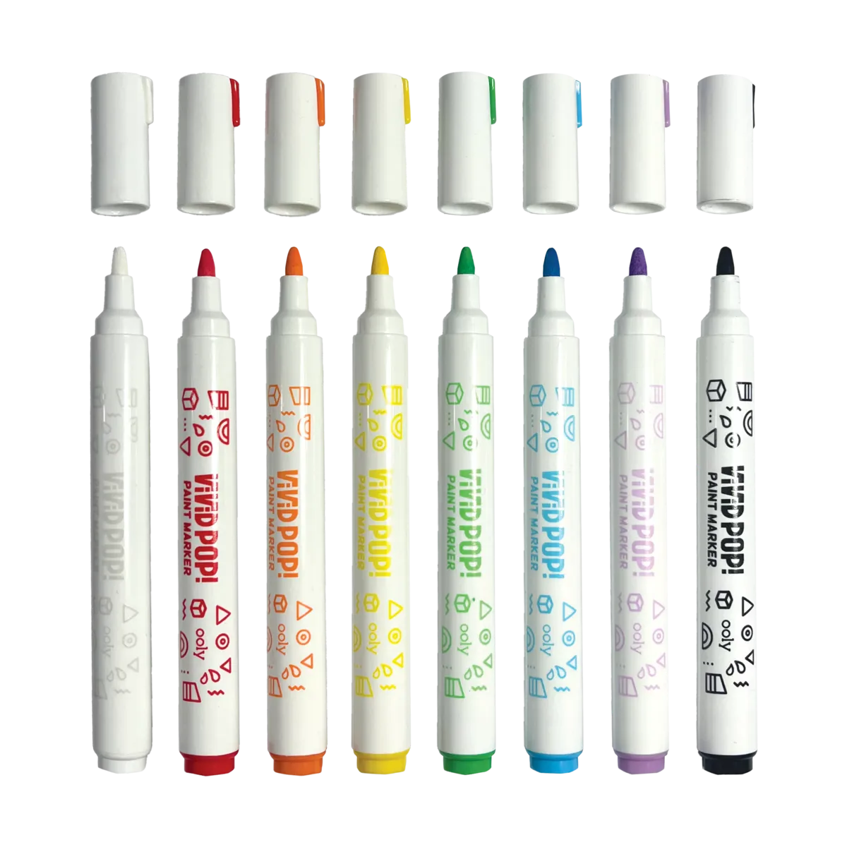Ooly Vivid Pop 8 Opaque Water Based Acrylic Paint Markers Stationary Art and craft for kids 8yrs 