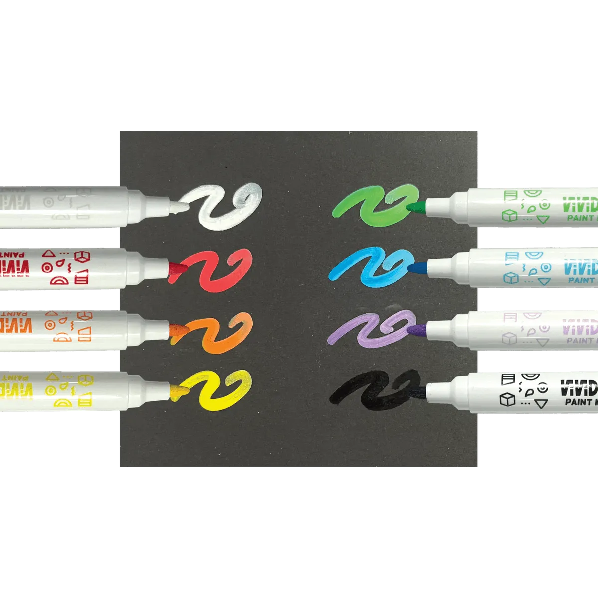 Ooly Vivid Pop 8 Opaque Water Based Acrylic Paint Markers Stationary Art and craft for kids 8yrs 
