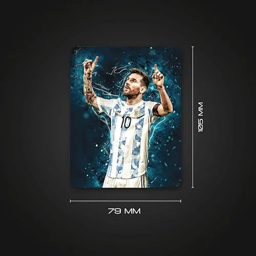 PAPERPACKS Acrylic Rectangular Fridge Magnet |Travel Souvenir, Home Décor, Kitchen, Gifting|Office or Classroom| Messi Argentina 3 (105mm X 79mm X 3mm)