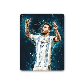 PAPERPACKS Acrylic Rectangular Fridge Magnet |Travel Souvenir, Home Décor, Kitchen, Gifting|Office or Classroom| Messi Argentina 3 (105mm X 79mm X 3mm)