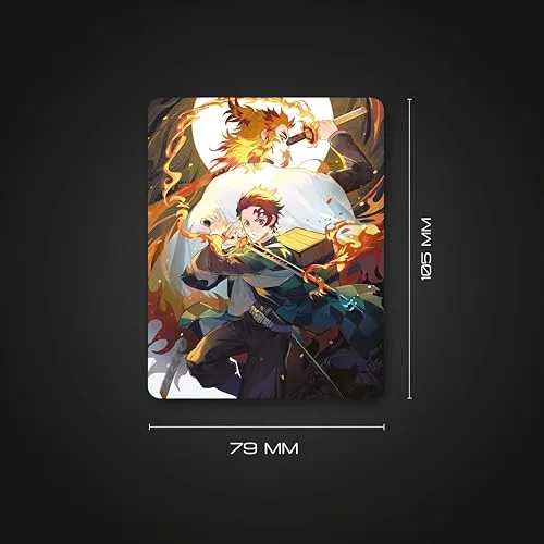 PAPERPACKS Acrylic Rectangular Fridge Magnet |Travel Souvenir, Home Décor, Kitchen, Gifting|Office or Classroom|Tanjiro Rengoku 1 (105mm X 79mm X 3mm)