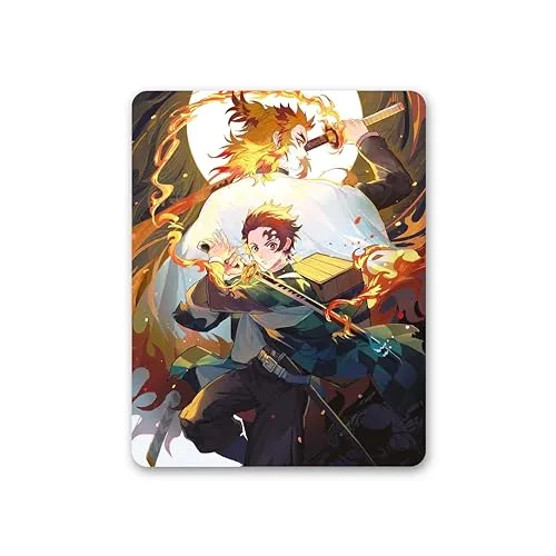 PAPERPACKS Acrylic Rectangular Fridge Magnet |Travel Souvenir, Home Décor, Kitchen, Gifting|Office or Classroom|Tanjiro Rengoku 1 (105mm X 79mm X 3mm)