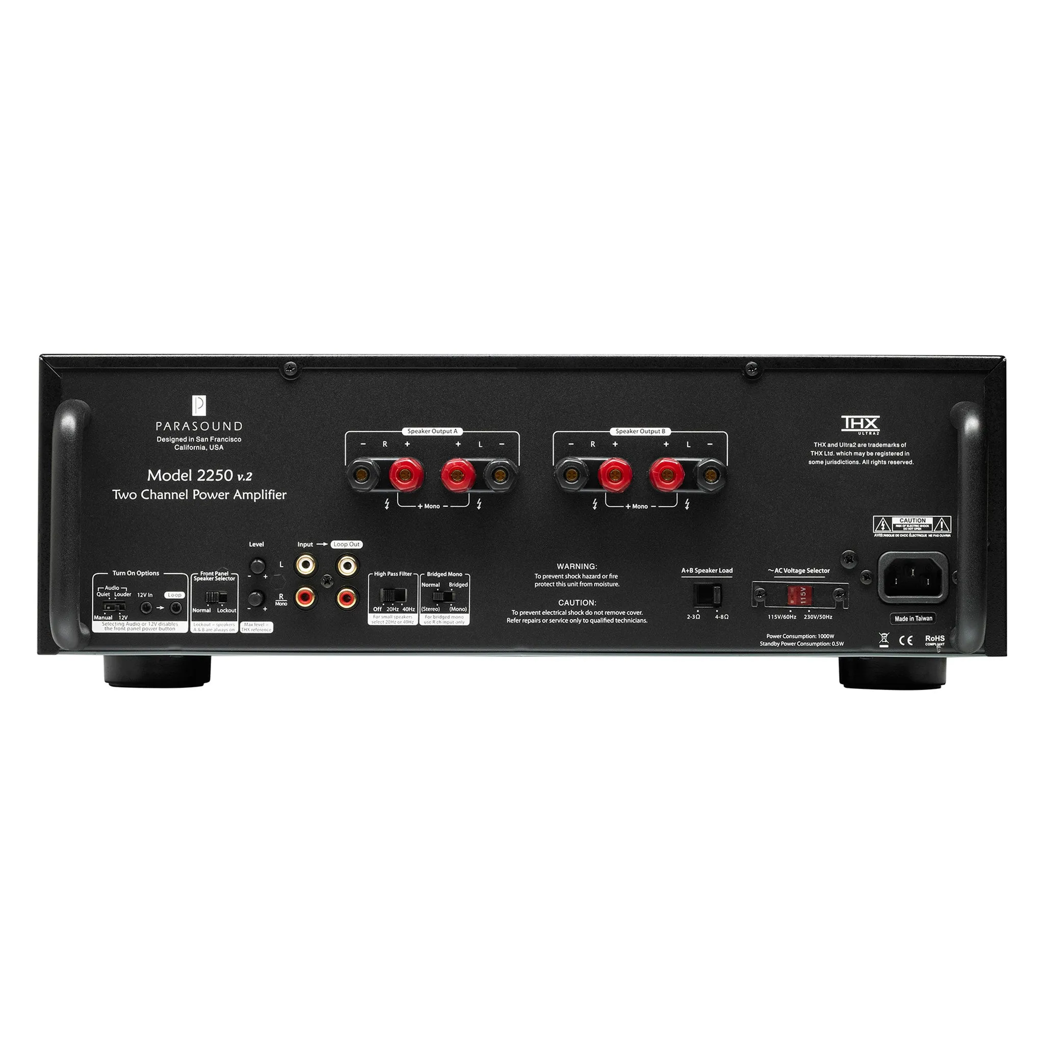 Parasound NewClassic 2250 v.2 Stereo Power Amplifier