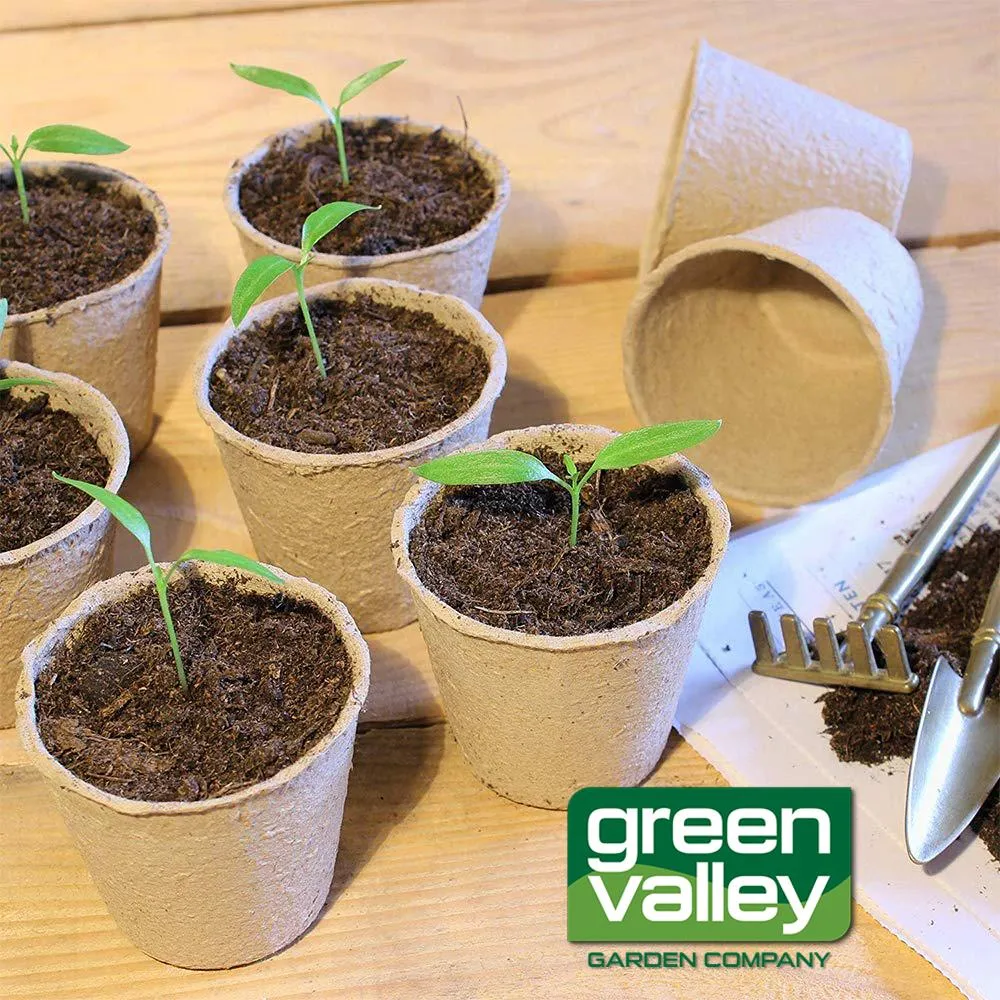 Peat Plant Pots for Plantings, Plant Starter Kit Paper Pulp Germination Planting Pots Supplies 2" Round 60Pc