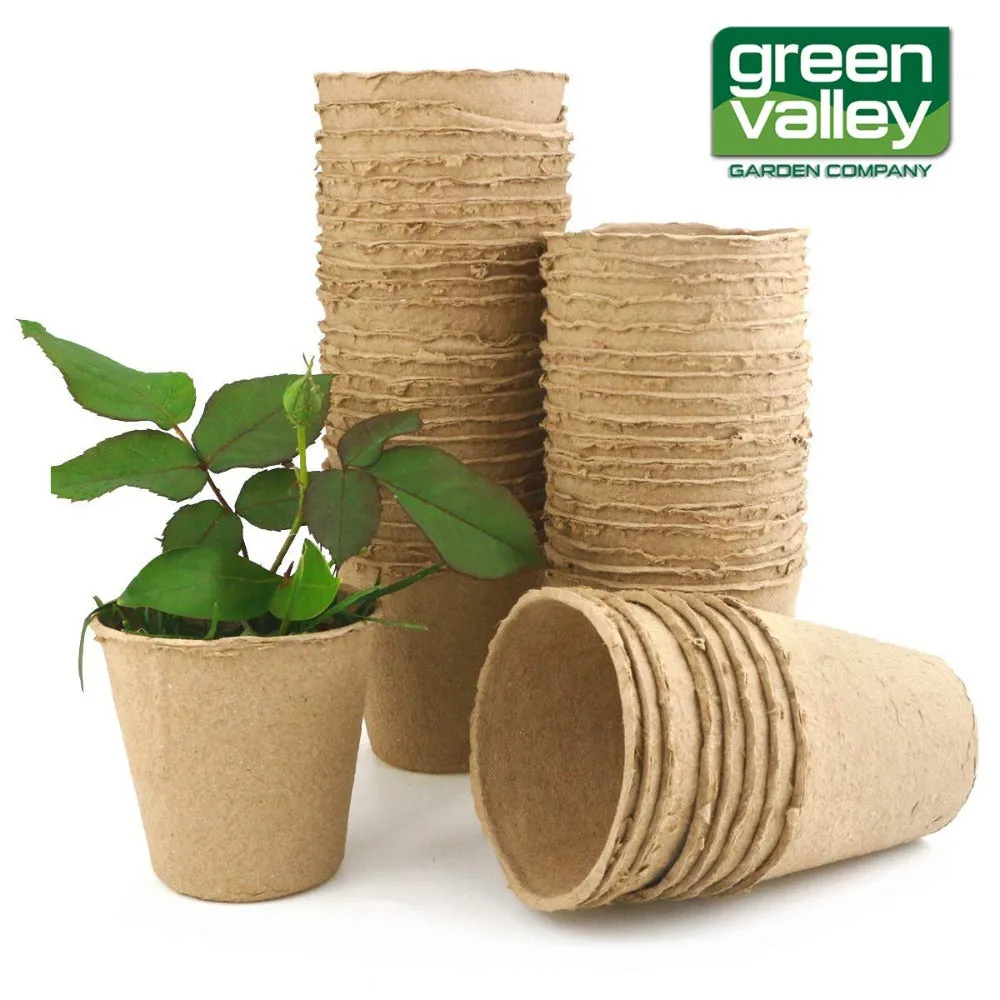 Peat Plant Pots for Plantings, Plant Starter Kit Paper Pulp Germination Planting Pots Supplies 2" Round 60Pc