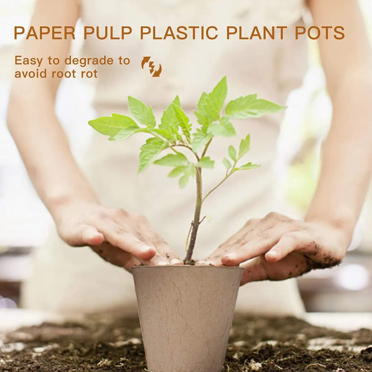 Peat Plant Pots for Plantings, Plant Starter Kit Paper Pulp Germination Planting Pots Supplies 2" Round 60Pc