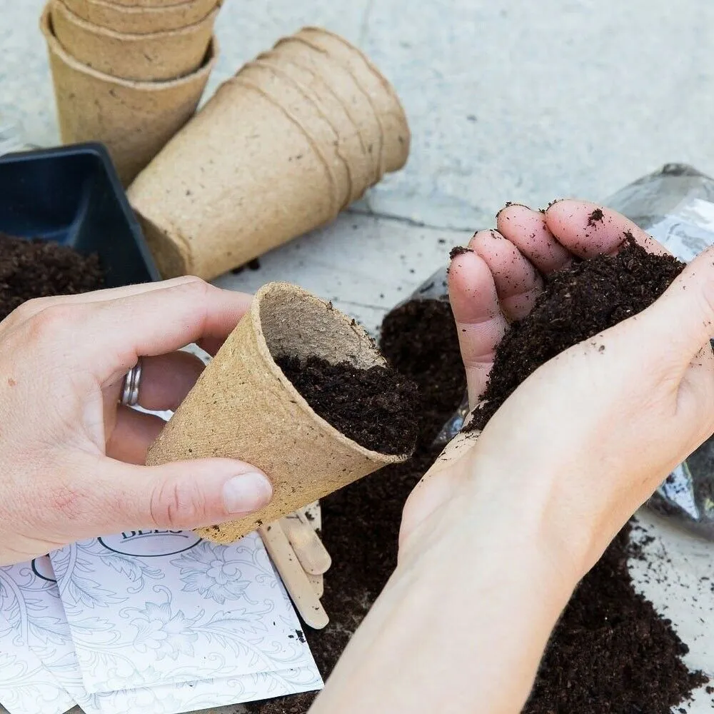 Peat Plant Pots for Plantings, Plant Starter Kit Paper Pulp Germination Planting Pots Supplies 2" Round 60Pc