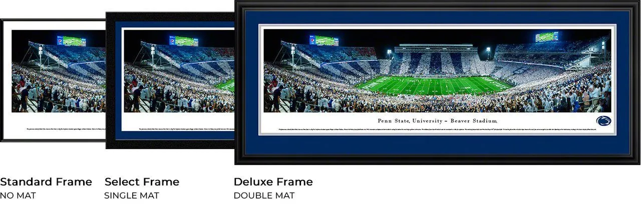 Penn State Football - "Stadium 50 Yard Line" Panorama Framed Print