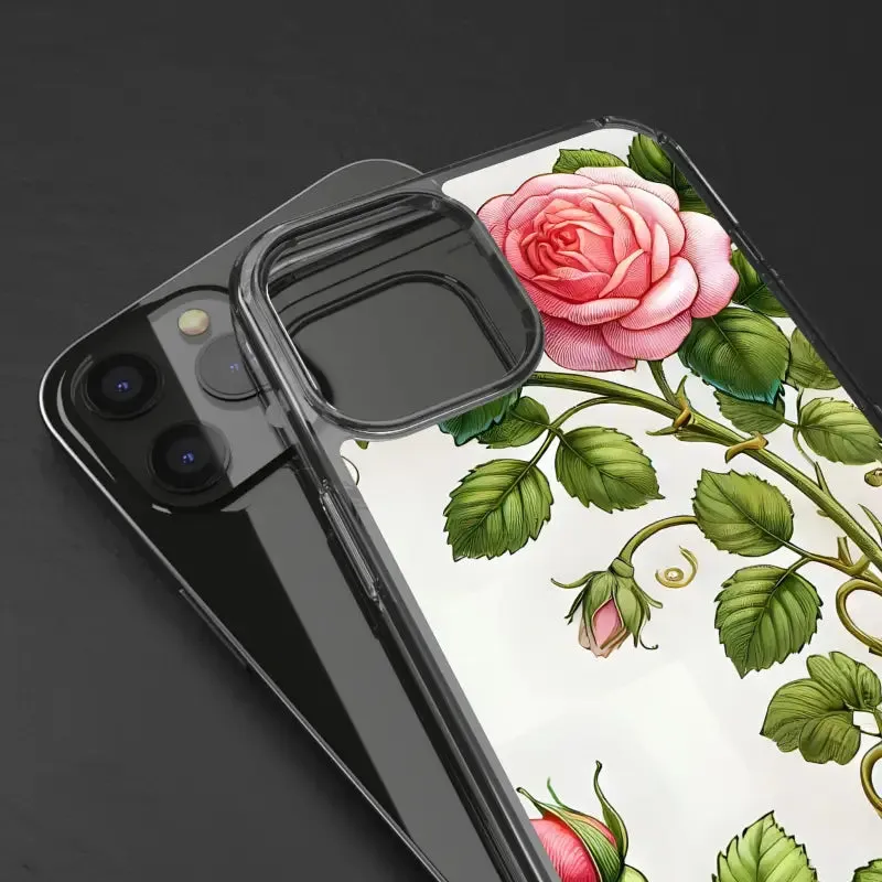 Pink Rose Clear Case Chic Phone Protection
