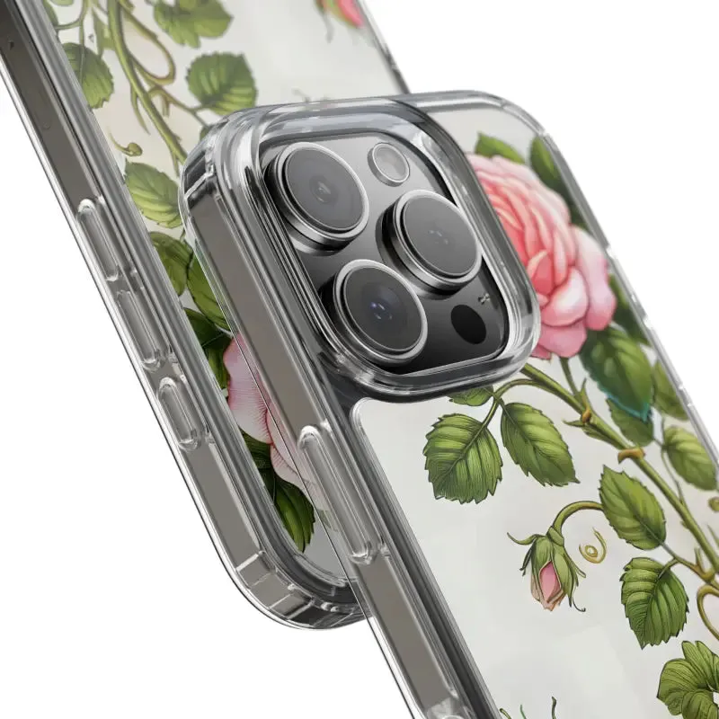 Pink Rose Clear Case Chic Phone Protection