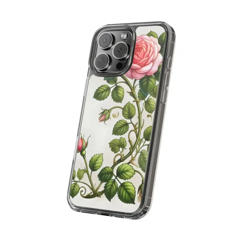 Pink Rose Clear Case Chic Phone Protection