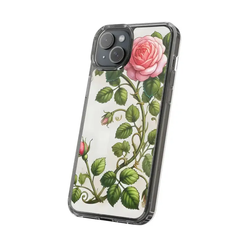 Pink Rose Clear Case Chic Phone Protection