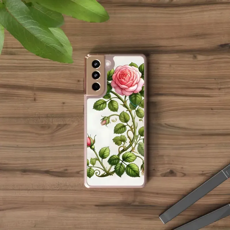 Pink Rose Clear Case Chic Phone Protection