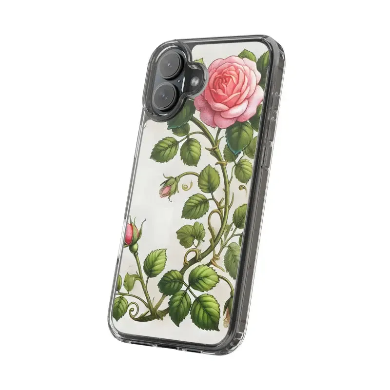Pink Rose Clear Case Chic Phone Protection