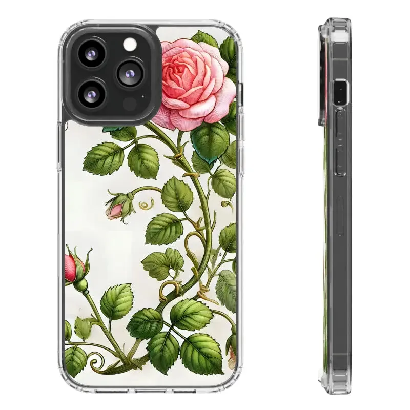 Pink Rose Clear Case Chic Phone Protection