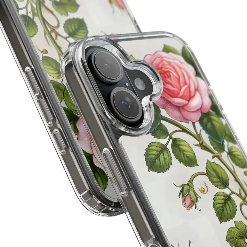 Pink Rose Clear Case Chic Phone Protection