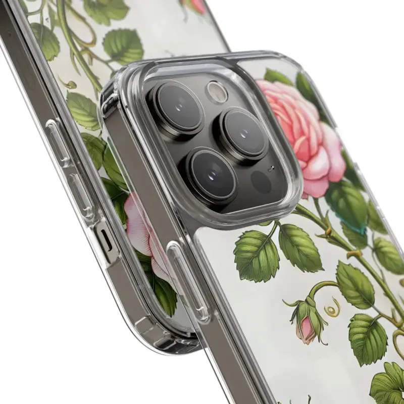 Pink Rose Clear Case Chic Phone Protection