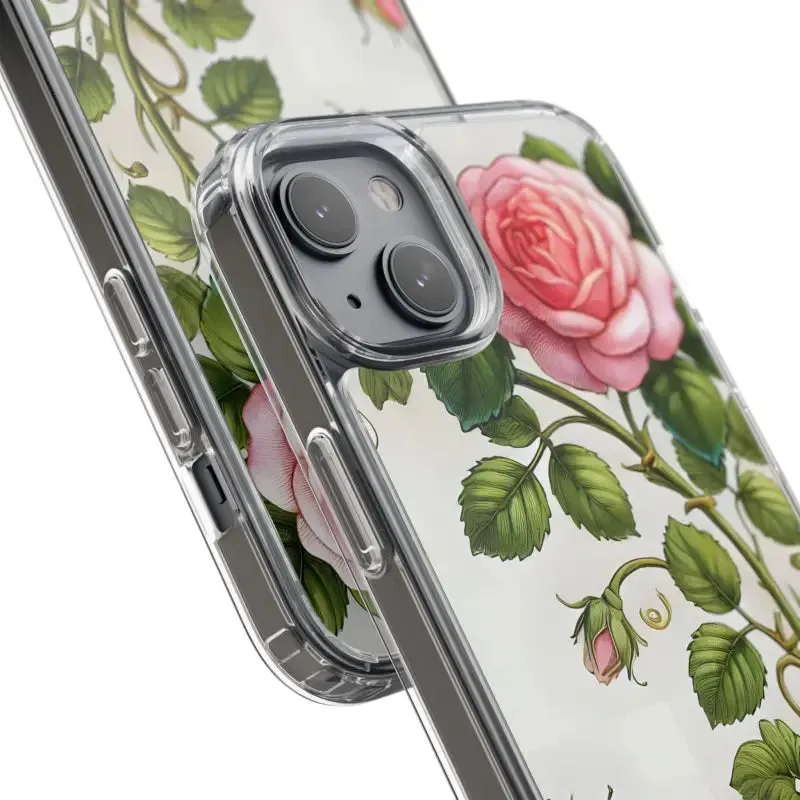 Pink Rose Clear Case Chic Phone Protection