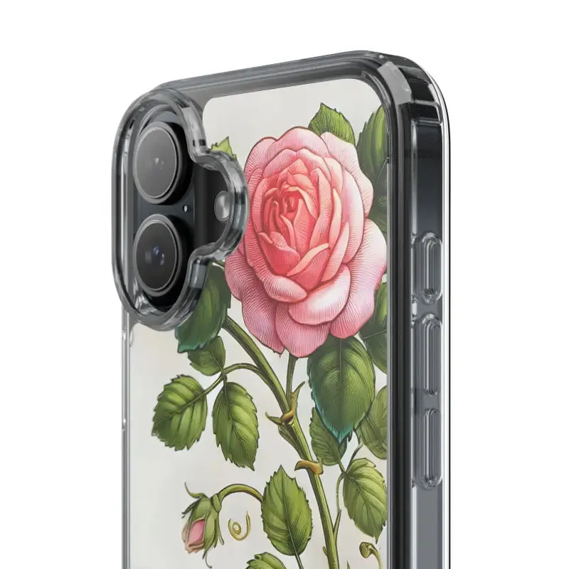 Pink Rose Clear Case Chic Phone Protection
