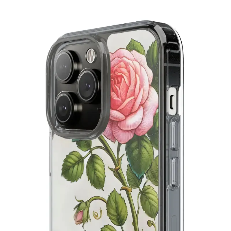 Pink Rose Clear Case Chic Phone Protection