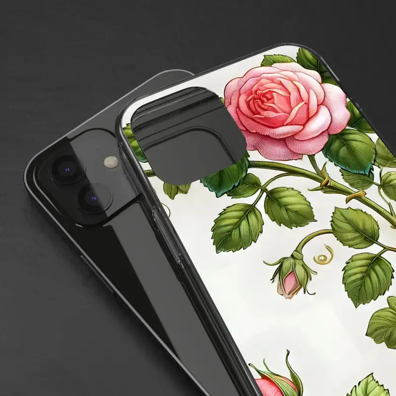 Pink Rose Clear Case Chic Phone Protection