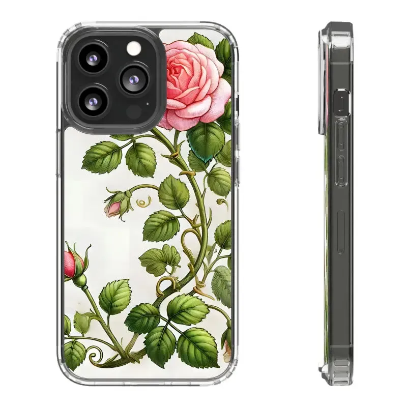 Pink Rose Clear Case Chic Phone Protection