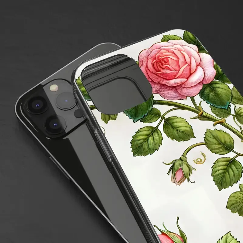 Pink Rose Clear Case Chic Phone Protection