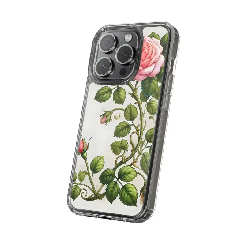 Pink Rose Clear Case Chic Phone Protection