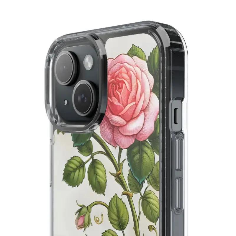 Pink Rose Clear Case Chic Phone Protection
