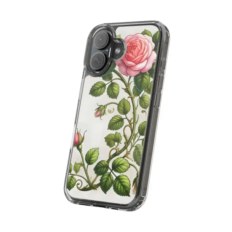 Pink Rose Clear Case Chic Phone Protection