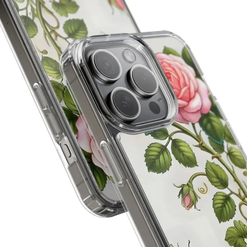 Pink Rose Clear Case Chic Phone Protection