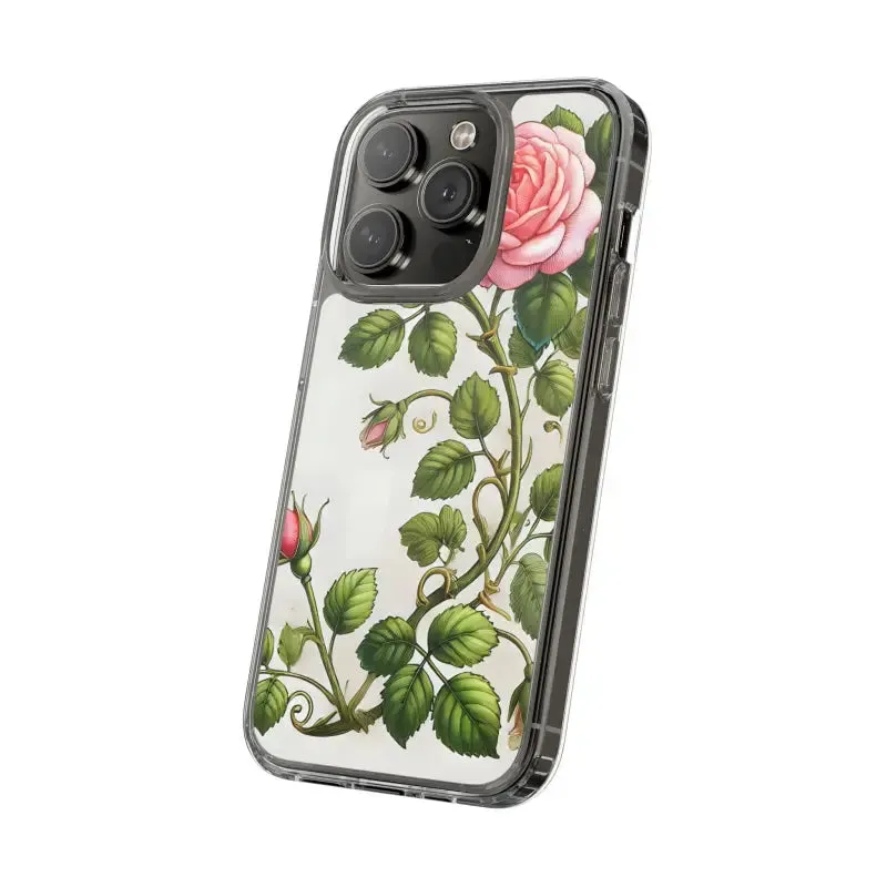 Pink Rose Clear Case Chic Phone Protection