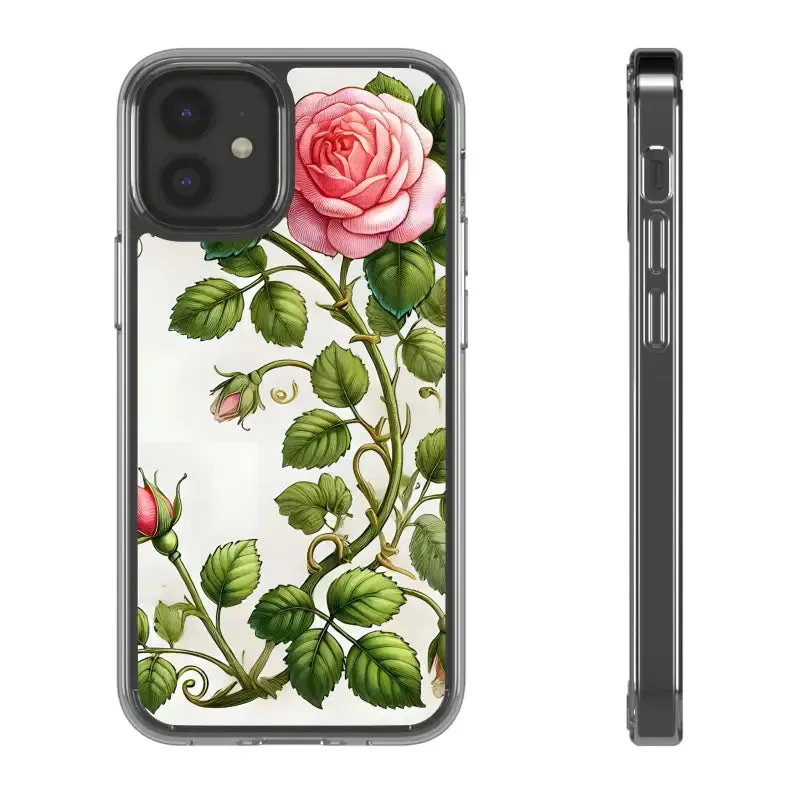 Pink Rose Clear Case Chic Phone Protection