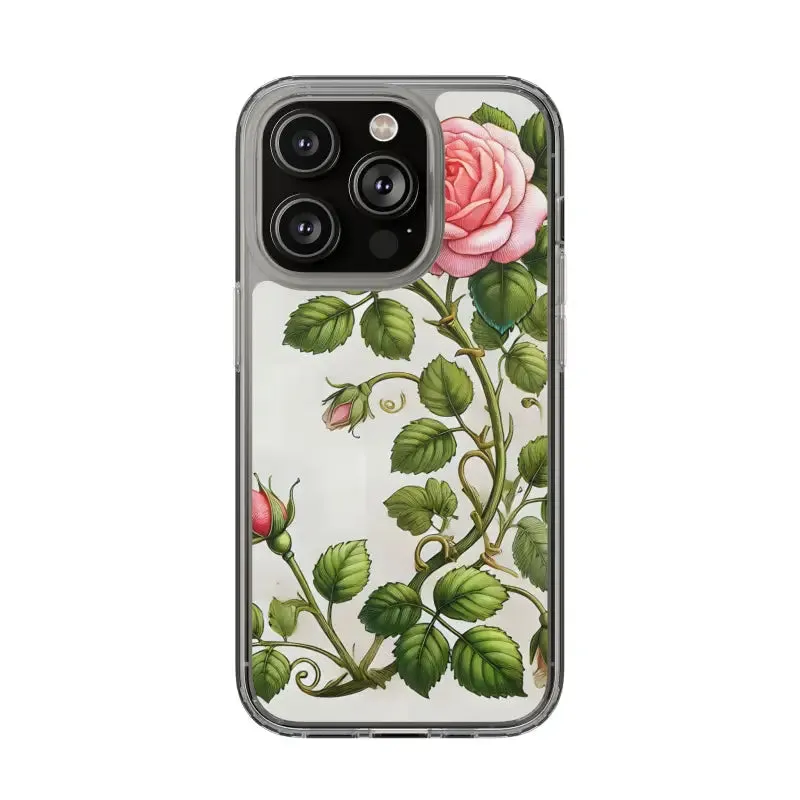 Pink Rose Clear Case Chic Phone Protection