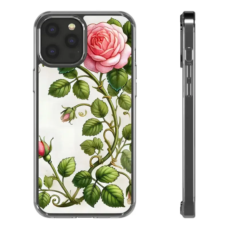 Pink Rose Clear Case Chic Phone Protection