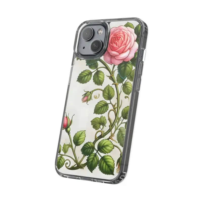 Pink Rose Clear Case Chic Phone Protection
