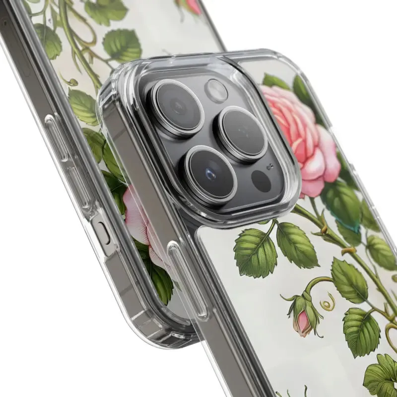 Pink Rose Clear Case Chic Phone Protection
