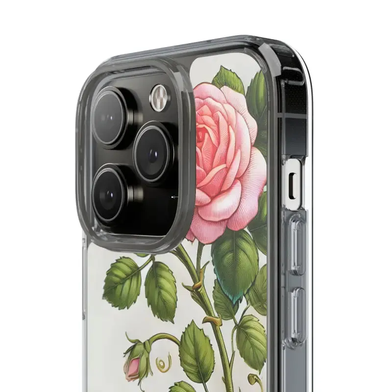 Pink Rose Clear Case Chic Phone Protection
