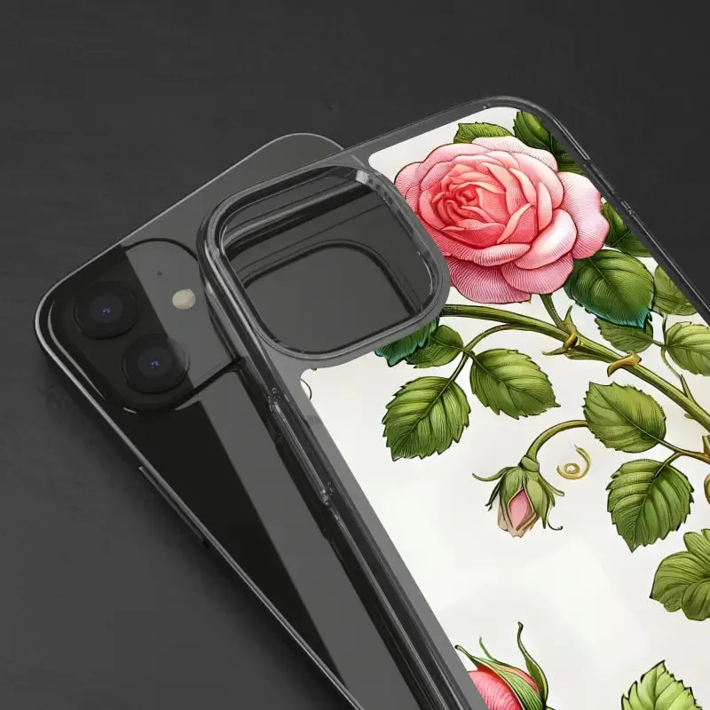 Pink Rose Clear Case Chic Phone Protection