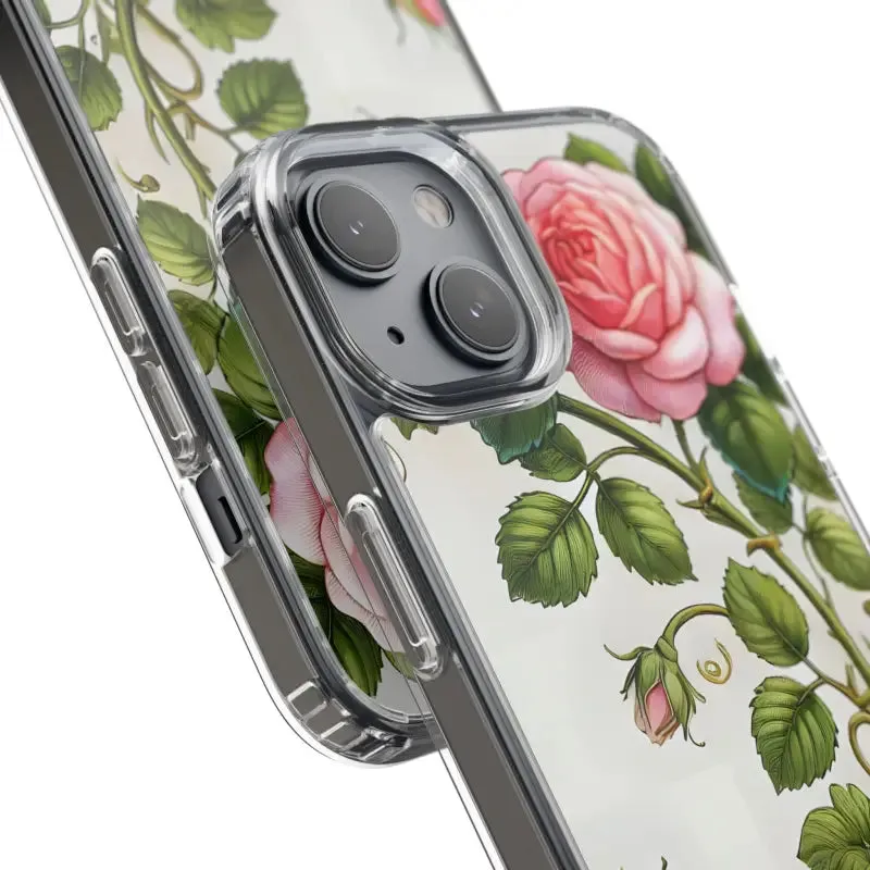 Pink Rose Clear Case Chic Phone Protection