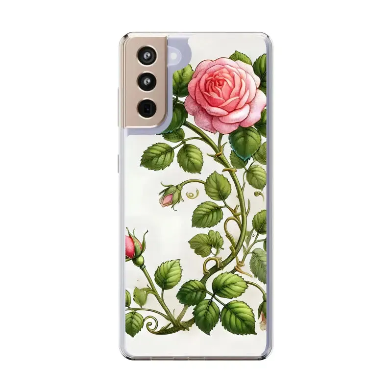 Pink Rose Clear Case Chic Phone Protection