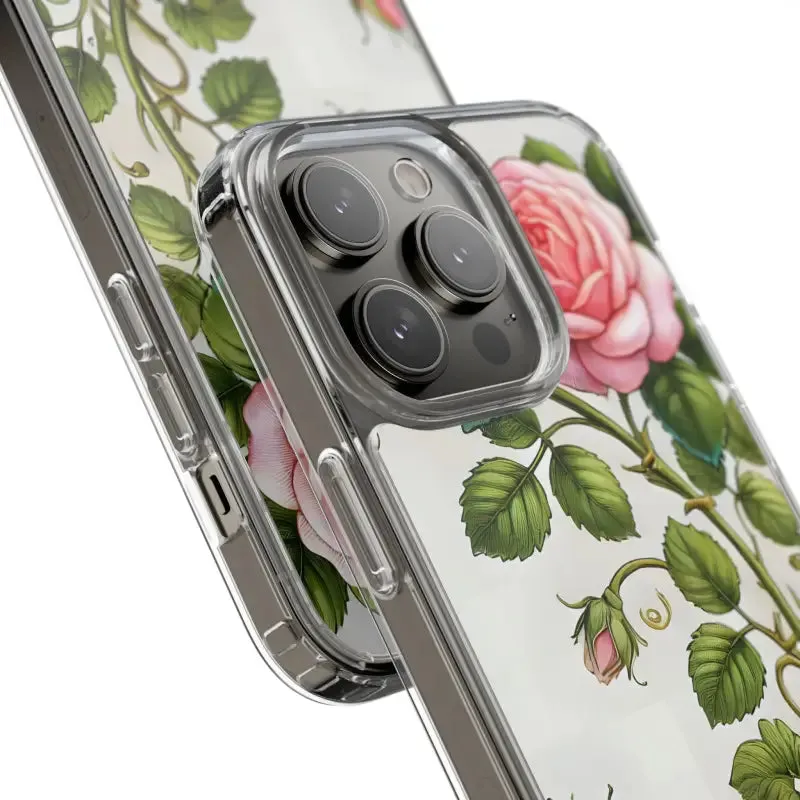 Pink Rose Clear Case Chic Phone Protection
