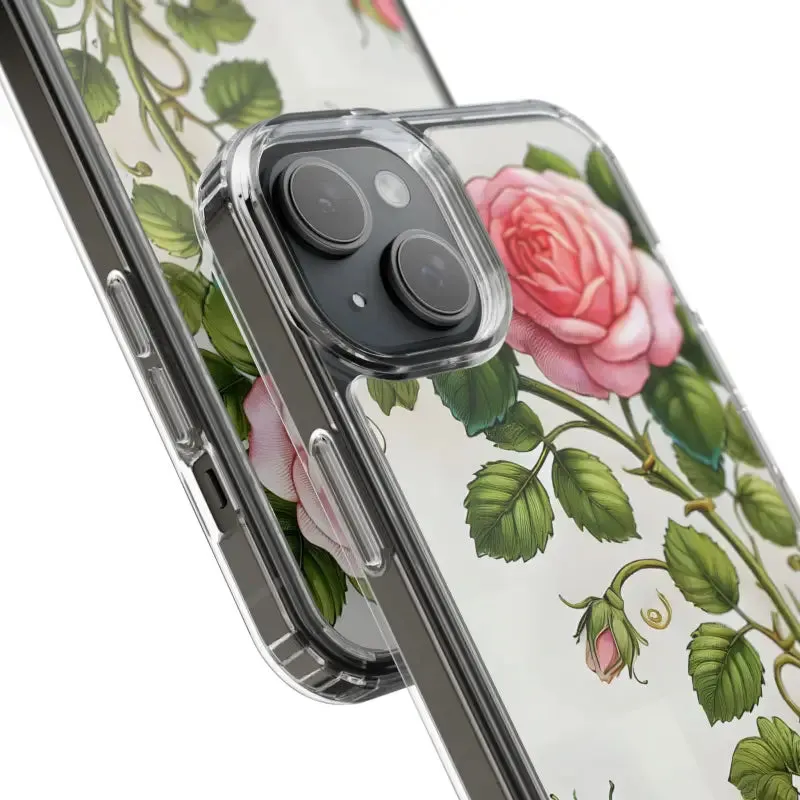 Pink Rose Clear Case Chic Phone Protection