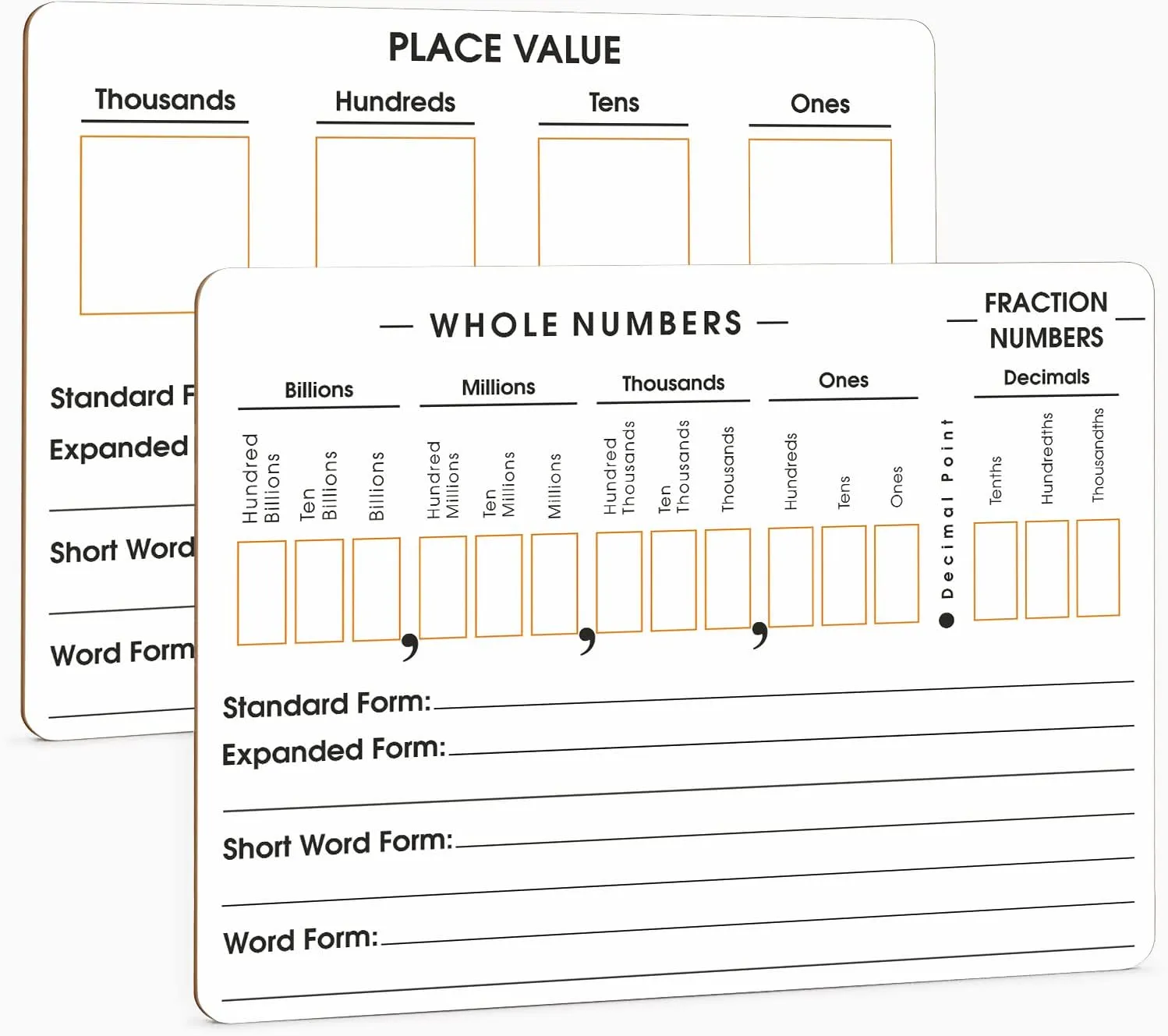 Place Value Double Sided Board 9"x12"