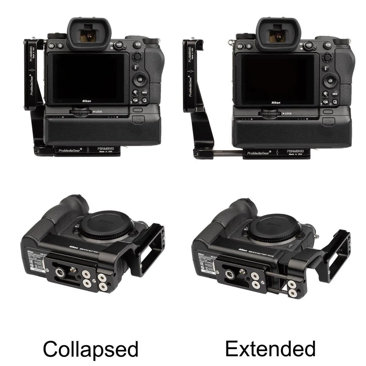 PLNMBN10 L-Bracket plate for Nikon Z6 and Z7 Original and Mark II with MB-N10 Battery Pack Grip