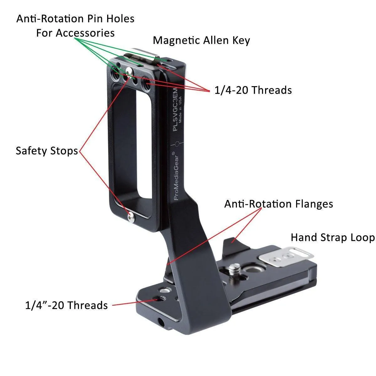 PLSVGC4EM Arca-Swiss L-Bracket for Sony A1, A7R IV, A9 II, A7S III with VG-C4EM Grip