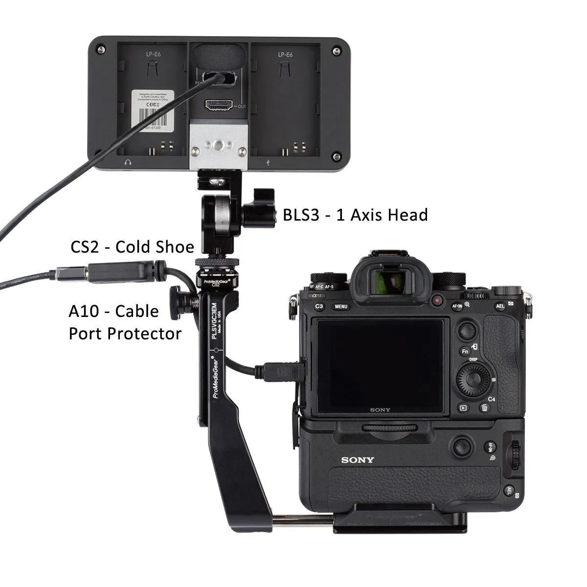 PLSVGC4EM Arca-Swiss L-Bracket for Sony A1, A7R IV, A9 II, A7S III with VG-C4EM Grip